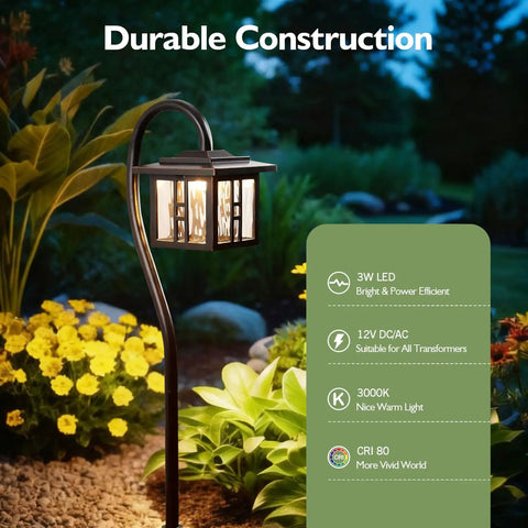 Low Voltage Pathway Lights 12V 3W 185LM Warm White 3000K ORB Waterproof Garden Lights with Quick Connectors