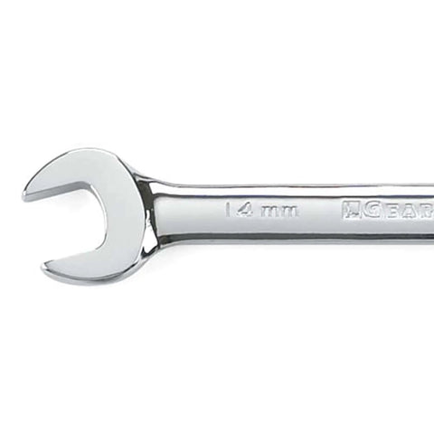 Single open-end wrench from the 613 Piece Master Mechanics Hand Tool Set With Flex Head Ratchets And 90 Tooth Drive For Tight Spaces.