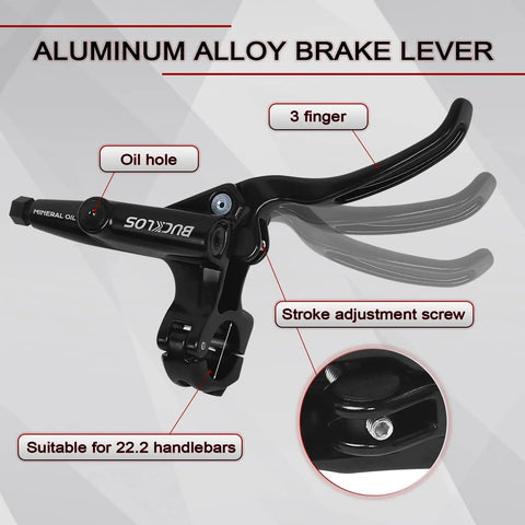 Aluminum alloy brake lever from Four Piston Hydraulic Disc Brake Set For Mountain Bikes And Ebikes, showing details.