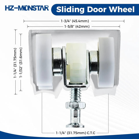 2 Pack Sliding Pocket Door Hardware Kit With Top Hanger Rollers And Wheels Compatible With Johnson 1125 And 1500 Hardware Kits