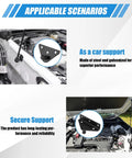 4 Pack 10mm Ball Stud Brackets For Gas Struts And Lift Supports Mounting shown as car hood supports with close-up of brackets.