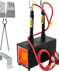 Farrier Forge Furnace With Dual Burners Large Capacity Portable Propane Knife Forge showing components for metalworking