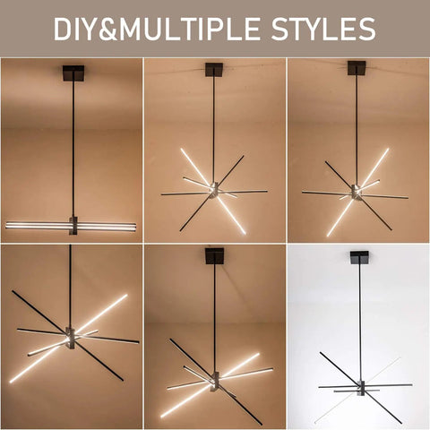 Totally Lit Modern Black LED Chandelier Pendant Light With 8 Light Fixtures showcasing multiple style options