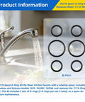 Rotating Spout Kitchen Faucet O-Ring Kit Replacement Includes Two Sets Of Three O-Rings Displayed Near Faucet