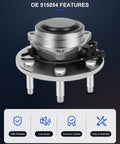Front Wheel Hub Bearing Assembly 515054 With ABS 6 Lug 2WD Fits Chevy Express 1500 GMC Savana 1500 Silverado
