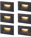 6-pack of 12V Low Voltage Indoor Outdoor Smart LED Step Lights For Homes And Decks, RGBCW Color Changing Stair Lights, 3W Output