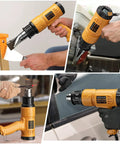Powerful 1800W Heat Gun Kit With Large Digital LCD Display Variable Temperature 122F-1112F in use for paint stripping and restoration