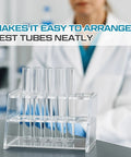Two Pack Acrylic Test Tube Rack Holder With Six Wells For 10ml Tubes Clear Vial Organizer in laboratory setting