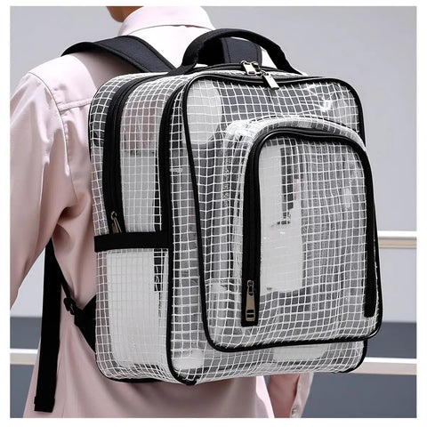 Super Heavy Duty ESD Safe Tactical Tool Backpack With Waterproof PVC Mesh Dividers And Clear Organizer Pouches spacious view from back