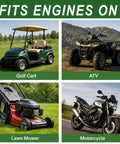 Fits engines on golf cart, ATV, lawn mower, and motorcycle for reliable performance with Built Tough Plug And Play Fuel Pump.