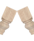 Two Solid Wood Round Sofa Legs 5.9 Inches Unfinished Bun Feet With Hardware Replacement Couch Feet