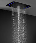 Game Changing 17 X 28 Inch Rainfall Waterfall Led Shower System With Handheld Sprayer And Seven Knob Valve for smooth water flow.