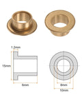 Heavy Duty Bronze Flange Bearing Sleeves With Self Lubricating Design For Industrial Machinery 8 Mm Bore 10 Mm Outer Diameter 6 Mm Length displayed.