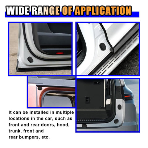 Silicone Car Door Shock Absorber Kit With Self Adhesive Bumper Protector For SUVs And Trucks installed on car door edges