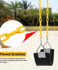 Soft EVA Swing Seat With 66 Inch Anti Rust Chains Thermoplastic Coated Supports Up To 250 Lbs Cushioned Replacement