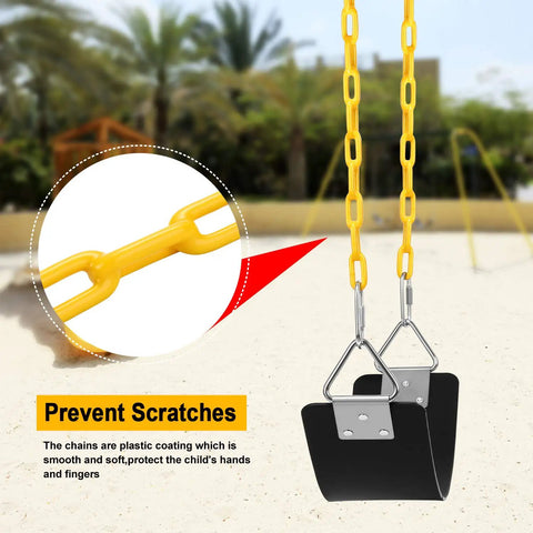 Soft EVA Swing Seat With 66 Inch Anti Rust Chains Thermoplastic Coated Supports Up To 250 Lbs Cushioned Replacement