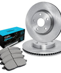 Front Brake Kit For 2013 2019 Nissan Sentra With Ceramic Brake Pads And Rotors And Blank Rotors Easy Install Street Ready Stopping Power For Your Everyday Driver displayed with pads and rotor