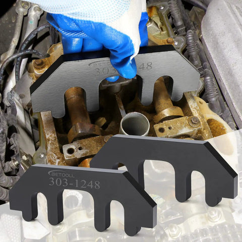 Ford Camshaft Holding Tool Kit For 3.5L/3.7L 4V Engines With Timing Alignment Holder And Tension Tool Pro Grade RT11 CrMo Impact Socket Set Gloves 303-1248 303-1530 Compatible showing camshaft alignment in engine