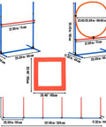 Dimensions of All In One Dog Agility Training Kit With 4 Adjustable Hurdles 6 Weave Poles Jump Ring Square Pause Box
