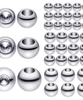 120 Pcs Memory Wire End Caps Set In Stainless Steel, Half Drilled Cord End Beads 3mm 4mm 5mm Silver for Jewelry Making