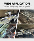 Road Ready 3 Bolt Exhaust Flange Repair Package With 304 Stainless Steel Header Pipe And Thick Gasket Set For Your Whip Quick Fix Undercarriage Swap in use on exhaust system.