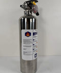 Heavy Duty Class K Wet Chemical Fire Extinguisher 34 Fl Oz 2 Pack with instructional label for kitchen use.