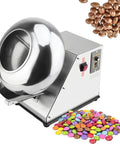 Pro Grade Stainless Steel Sugar Coating Machine Featuring Adjustable Rotating Drum For Chocolate And Candy Making Automatic Tablet Coating Dryer Quick Heat Dissipation with colorful candy coating.