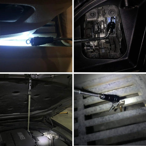 Telescoping Magnetic Pickup Tool With LED Light 360 Degree Flexible Magnetic Reach Handy Auto Tool retrieving items