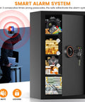 Open view of Large Home Safe Box With Heavy Duty Steel Construction, Combination Lock, Alarm System, and Removable Shelves
