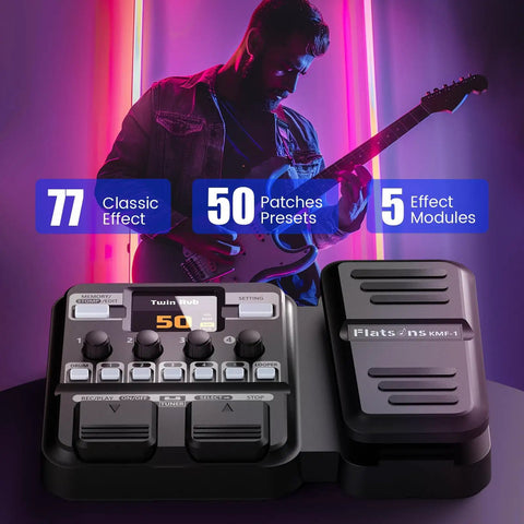 KMF-1 Guitar Pedal With 77 Effects And 50 Presets Delivers Gig Ready Tone For Live And Studio Use 42 Drum Rhythms 18 Amp Cab Sim