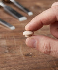 Khaki Wood Hole Button Plugs With Mushroom Head For Beds And Chairs Easy Press In Conceals Screw Holes And Hides Exposed Connectors