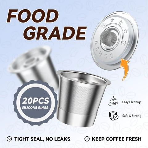 20 Pcs Silicone Gasket Replacement Seals For Stainless Steel Lids Of Reusable K Cups No Leaks Food Grade Rubber Rings