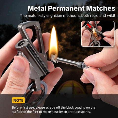 2 Pack Infinity Lighter With Multitool Keychain Bottle Opener Reusable Waterproof Match Strike Anywhere Forever Flint Fire Starter