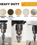 Jerax tools step drill bit set, M2 HSS, double-fluted, 3/16-7/8 in for metal, wood, plastic