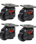 Heavy Duty Leveling Caster Set Rock Solid Adjustable Metal Composite Wheels Four Pack with precision plate mount