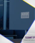 Illuminated Decorator Paddle Light Switch Single Pole No Fuss Push In Or Side Wiring in modern setting at night view.