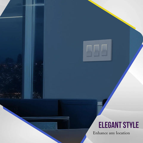 Illuminated Decorator Paddle Light Switch Single Pole No Fuss Push In Or Side Wiring in modern setting at night view.