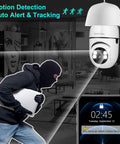 Motion alarm demo on Wireless Security Camera 1080P for E27 Light Bulb Socket, capturing intruder with device notification.