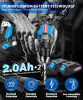 Brushless 20 Volt Cordless Hammer Drill Set With Two Batteries And Charger One Half Inch Drive Three Modes Hammer Drill