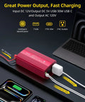 500W Pure Sine Wave Power Inverter With PD30W And QC18W Power Up 12V DC To 110V AC for laptops and outdoor power