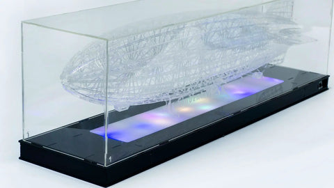 Dope 3D Zeppelin Puzzle Kit With Acrylic Display Light Box For Adults, Hindenburg 1:453 Scale with Color LED Lighting