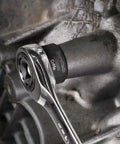 19-Piece Stubby Impact Socket Set, 3/8-Inch Drive For Narrow Spaces in use on automotive part
