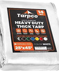 Extra Heavy Duty 14 Mil Tarp Cover Waterproof UV Resistant Beefed Up Tear Proof Poly Tarpaulin With Reinforced Edges 25x45 Feet
