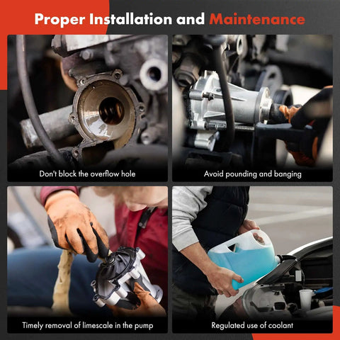 Proper installation and maintenance of Engine Water Pump With Gasket And Pulley For Ford F-150 showing steps and precautions.