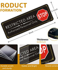 Heavy Duty Acrylic Restricted Area Sign For Authorized Personnel Only Doors Hella Weatherproof Warning Plaque size 9x3.1 inch