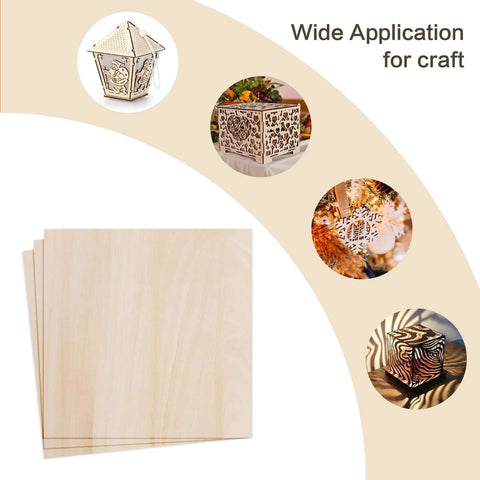 Basswood sheets, 12x12 inches, 1/16 inch thick, unfinished, 36-pack