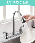 Kickass Tool Free Rv Kitchen Faucet Featuring Flexible Spout And Lightweight Abs Construction Built For Campers Motorhomes And Travel Trailers Delivers Smooth Flow And No Sweat Setup For Your Next Road Trip, chrome faucet with flexible spout in dishwashing setup.