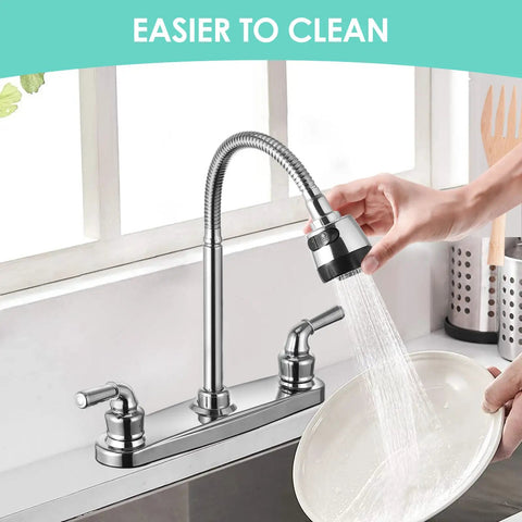 Kickass Tool Free Rv Kitchen Faucet Featuring Flexible Spout And Lightweight Abs Construction Built For Campers Motorhomes And Travel Trailers Delivers Smooth Flow And No Sweat Setup For Your Next Road Trip, chrome faucet with flexible spout in dishwashing setup.