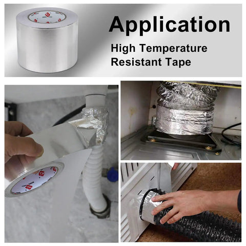 Heavy Duty Aluminum Foil Tape For HVAC Sealing And Patching High Temperature Silver Duct Tape For Air Ducts Insulation And Metal Repair 6 Inch By 55 Yards in use for duct sealing applications.