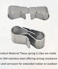 30Pcs Stainless Steel Spring U Clips 304 Rust Resistant Built Tough Heavy Duty Fasteners, close-up of two clips showing detail.